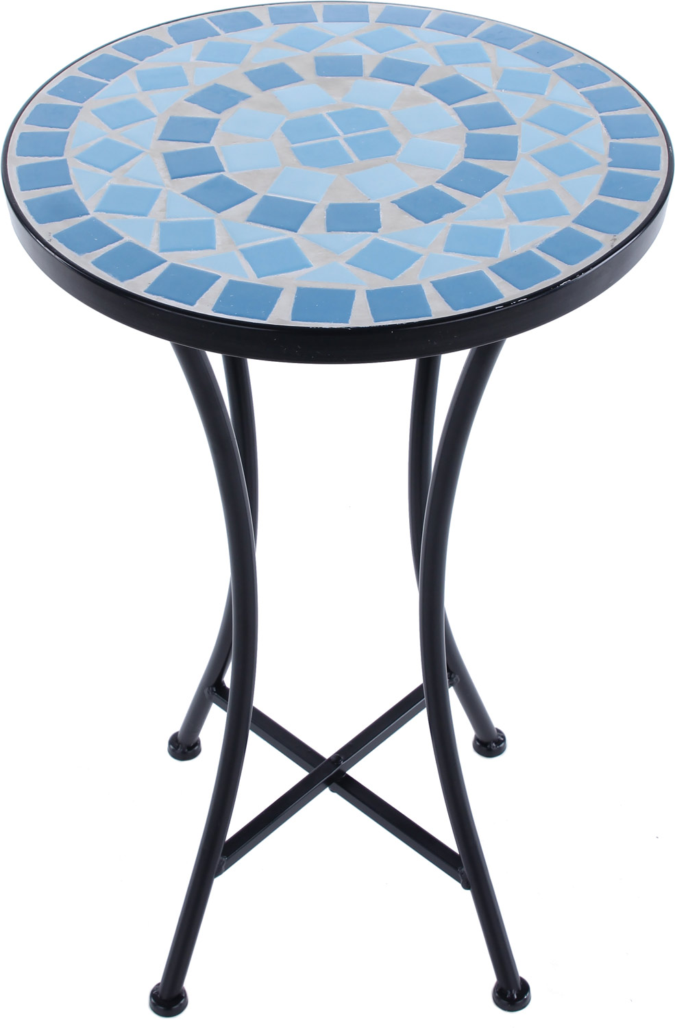 Stolik ogrodowy Mosaic Ø30x50 cm niebieski – obraz-1