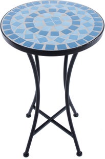 Stolik ogrodowy Mosaic Ø30x50 cm niebieski – obraz-1
