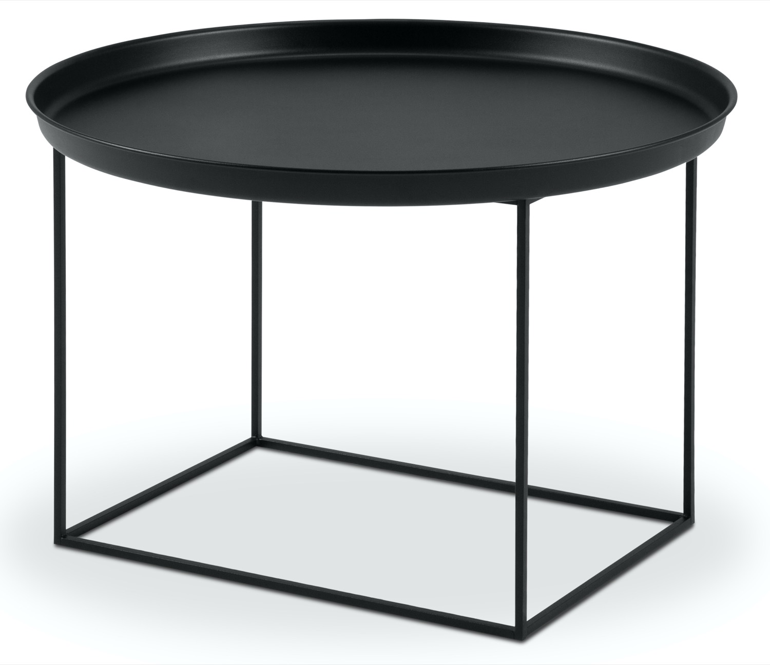 Stolik ogrodowy okrągły metal czarny 63 x 42 cm – obraz-1