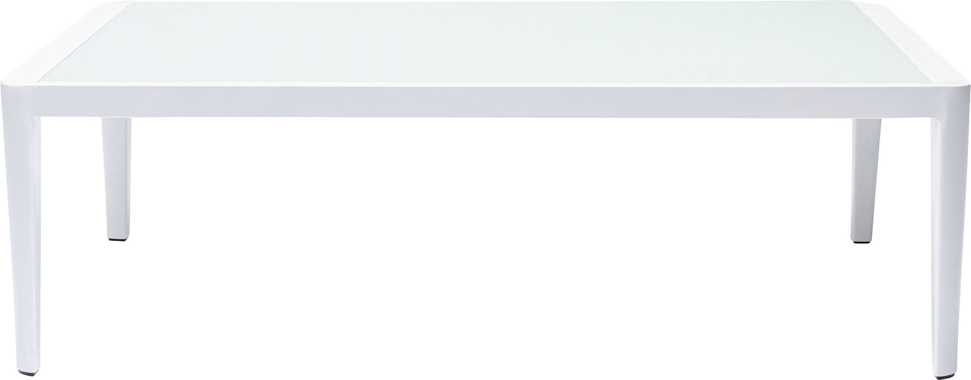 Stolik ogrodowy Tiki 108x59 cm biały - blat szklany – grafika-1.