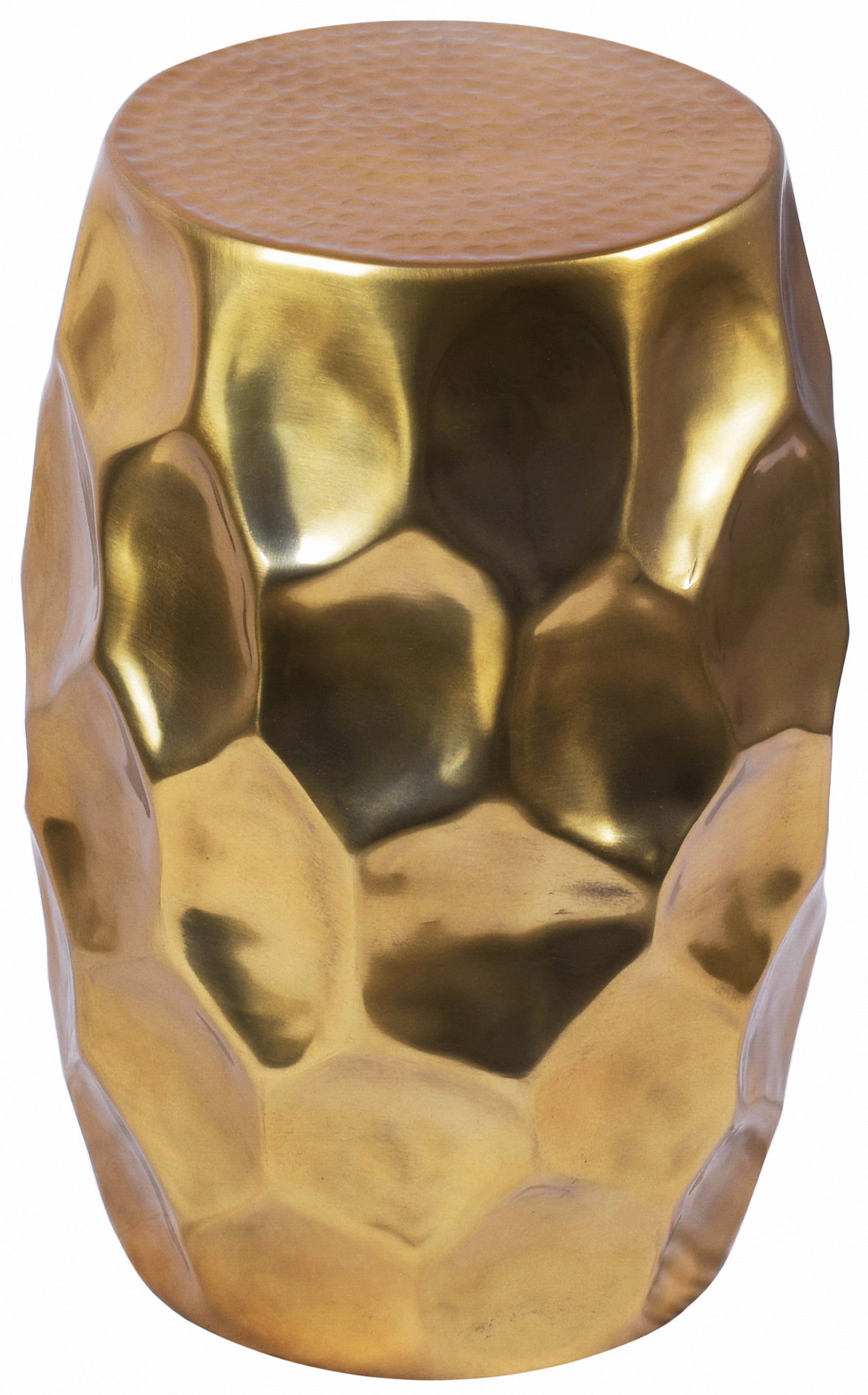 Złoty aluminiowy stolik kawowy o średnicy 30 cm w nowoczesnym stylu – grafika-1.