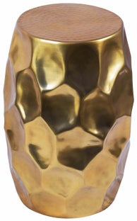 Złoty aluminiowy stolik kawowy o średnicy 30 cm w nowoczesnym stylu – grafika-1.