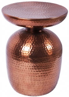 Stolik pomocniczy aluminium miedziany Ø36 cm stylowy do salonu – grafika-1.