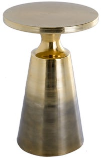 Złoty aluminiowy stolik pomocniczy Ø38x57 cm z unikalnym stylem – grafika-1.