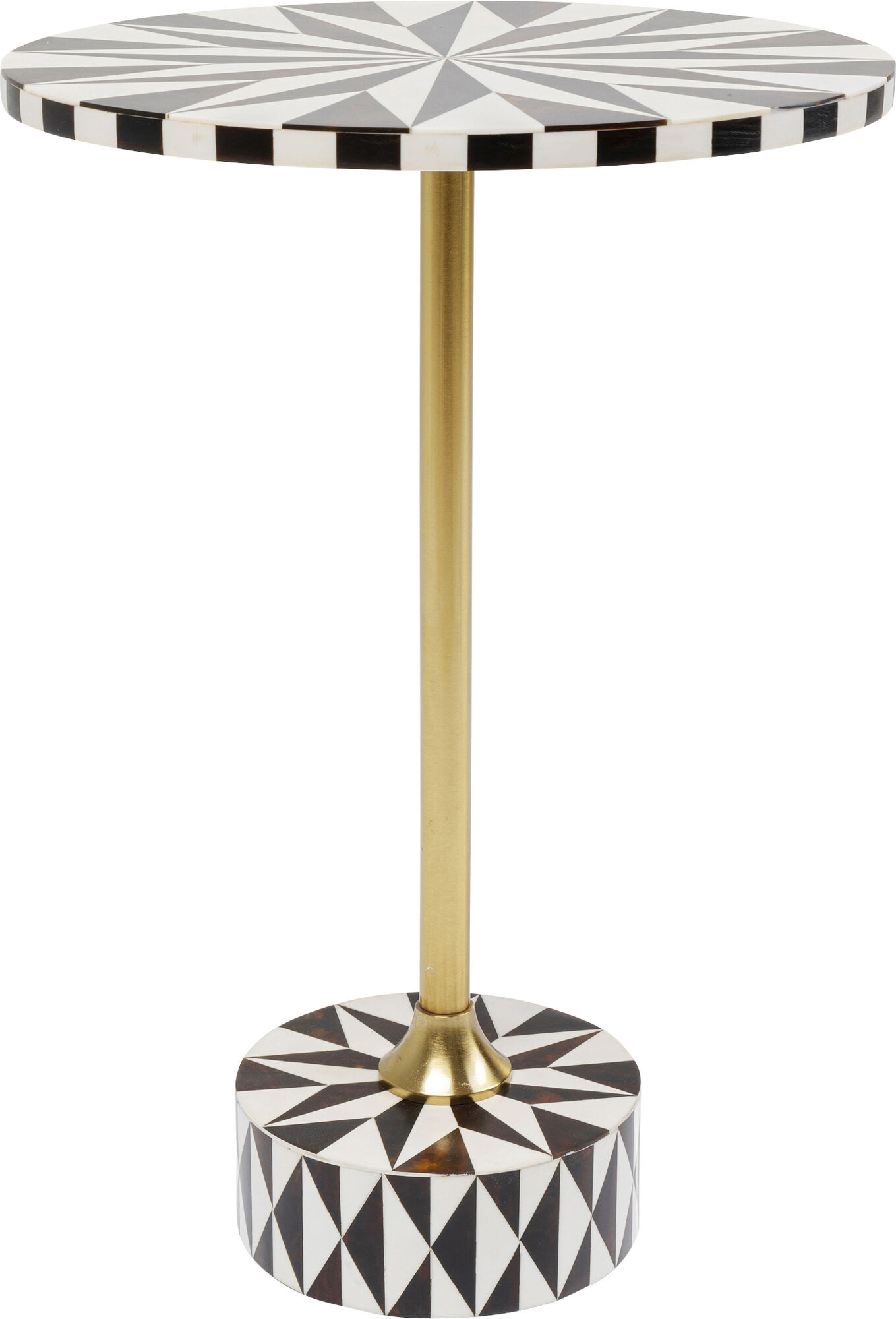 Tavolino d appoggio Domero Star nero bianco Ø40cm – immagine-1.