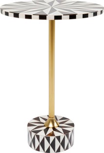 Sidobord Domero Star - Brun/Vit Ø40cm – bild-1.