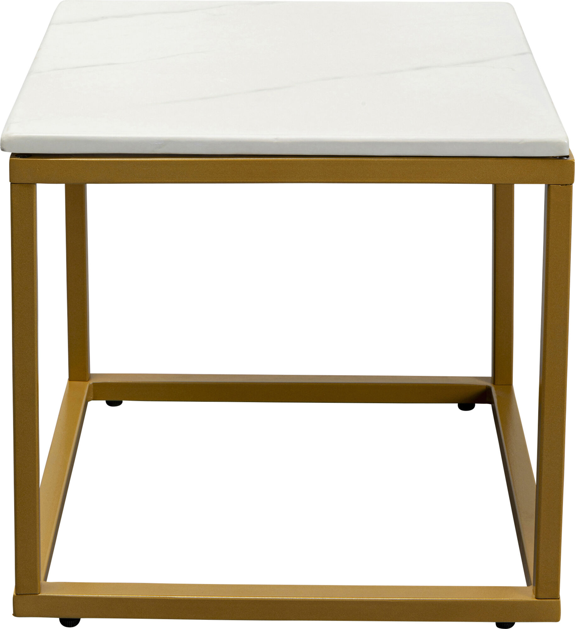 Mesa secundaria tapa mármol blanco patas doradas 40x40 cm – Imagen-1.