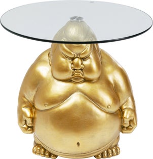 Monk sofabord i guld, Ø54cm – billede-1.