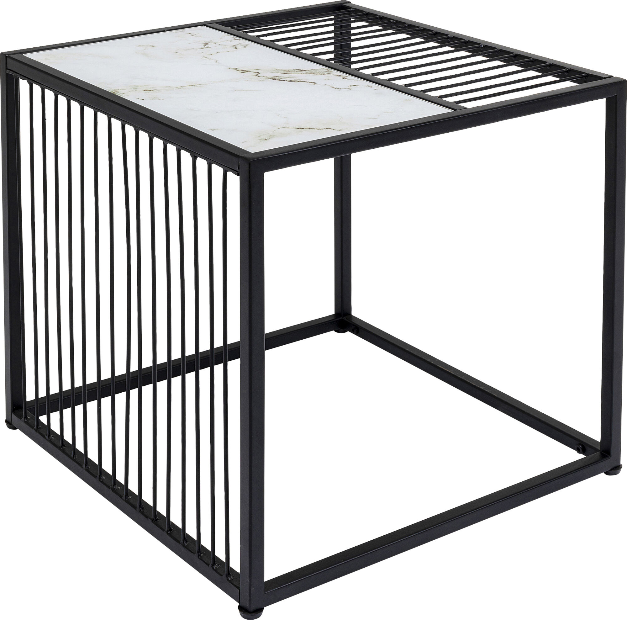 Stolik pomocniczy czarny blat szklany 45x45 cm – grafika-1.