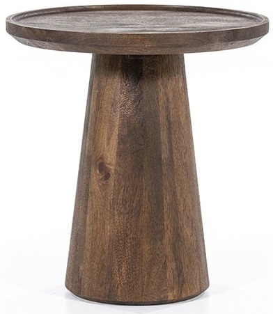 Stolik pomocniczy do salonu drewno mango brązowy Ø46x49 cm – obraz-1