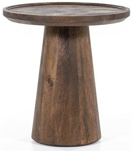 Stolik pomocniczy do salonu drewno mango brązowy Ø46x49 cm – obraz-1