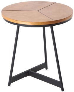 Stolik pomocniczy do salonu dąb naturalny metalowe nogi styl nowoczesny – grafika-1.