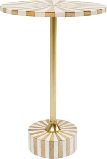 Sidebord Domero Cirque Gull & Hvitt Ø40cm – bilde-1.
