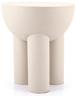 Stolik pomocniczy metalowy w kolorze off-white Ø44x49 cm – obraz-1