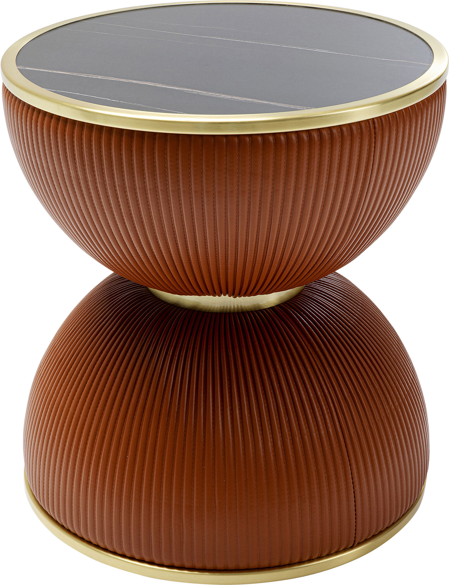 Mesa auxiliar Endless Vegas circular tablero negro y naranja Ø47 cm – Imagen-1.