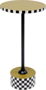 Помощна маса Domero Checkers Olive Ø25cm – изображение-1.