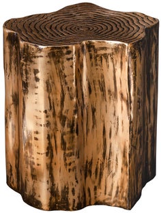 Stolik pomocniczy aluminiowy w odcieniu antycznego złota z eleganckim stylem – grafika-1.