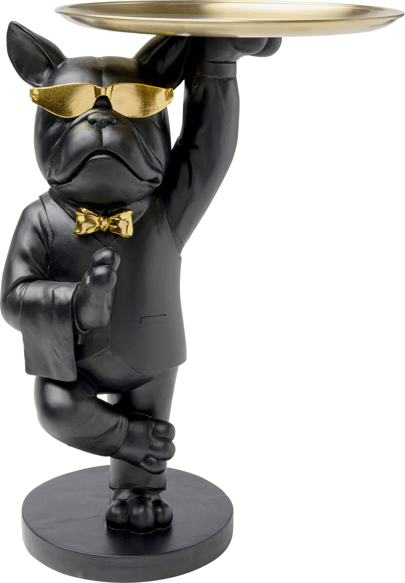 Mesa secundaria perro bulldog negro/oro 40x55 cm – Imagen-1.