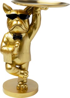 Mesa de apoyo perro bulldog oro 40x55 cm – Imagen-1.