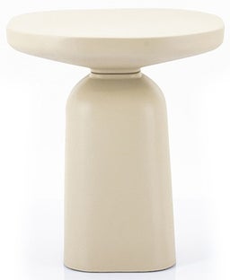 Stolik pomocniczy aluminiowy beżowy 50 cm – obraz-1