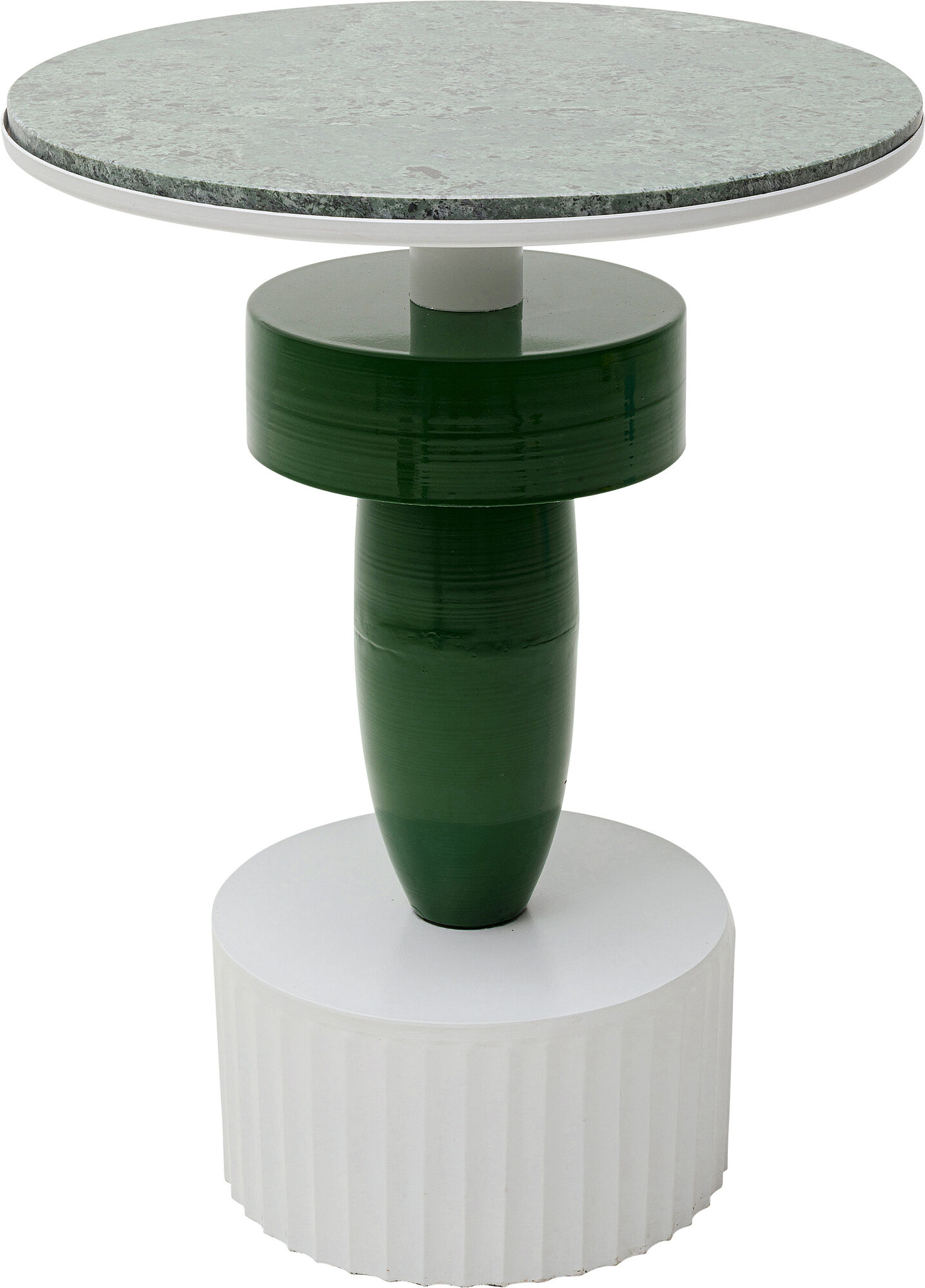 Stolik pomocniczy zielono-biały z marmurowym blatem Ø40x48 cm – grafika-1.
