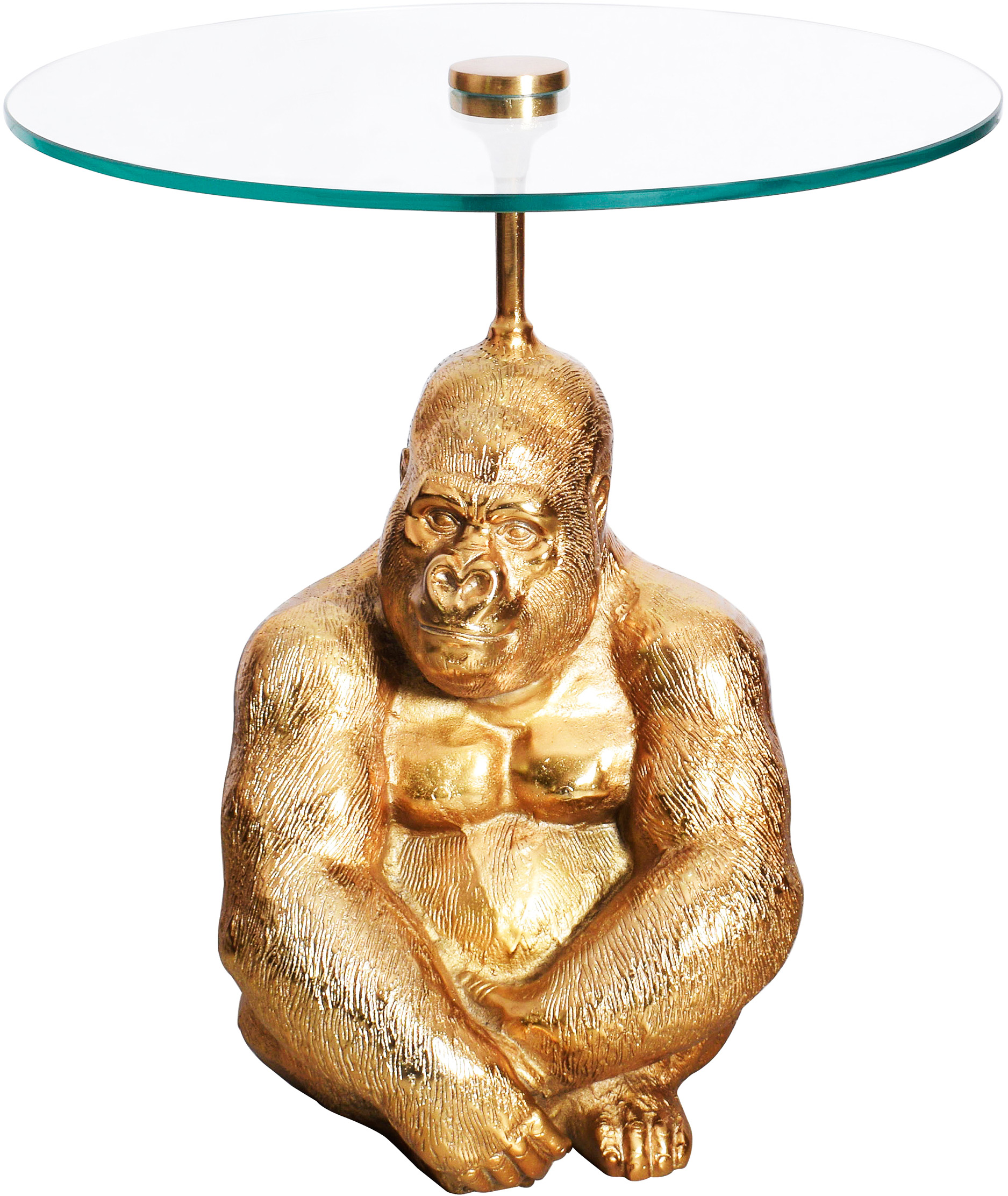 Stolik pomocniczy Goryl transparentny szklany z unikalnym wzornictwem – grafika-1.