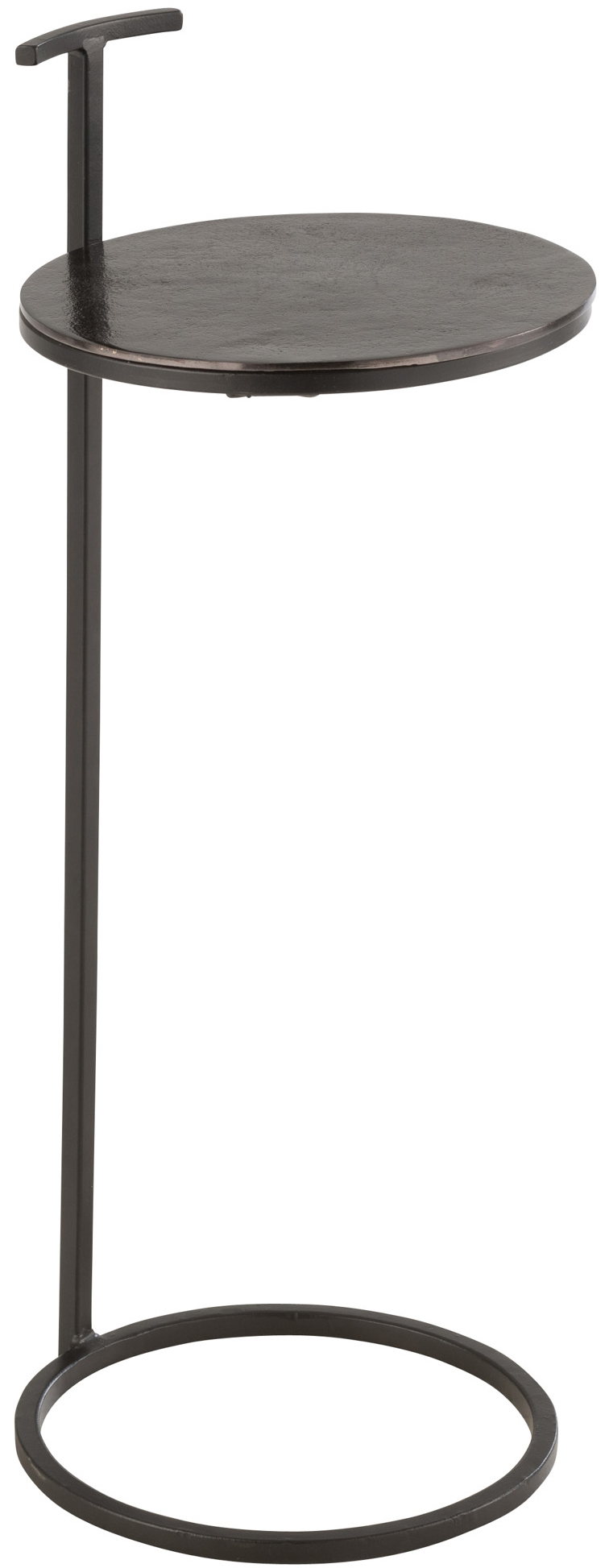 Stolik Toni Ø25xH65 cm blat aluminium czarny – obraz-1