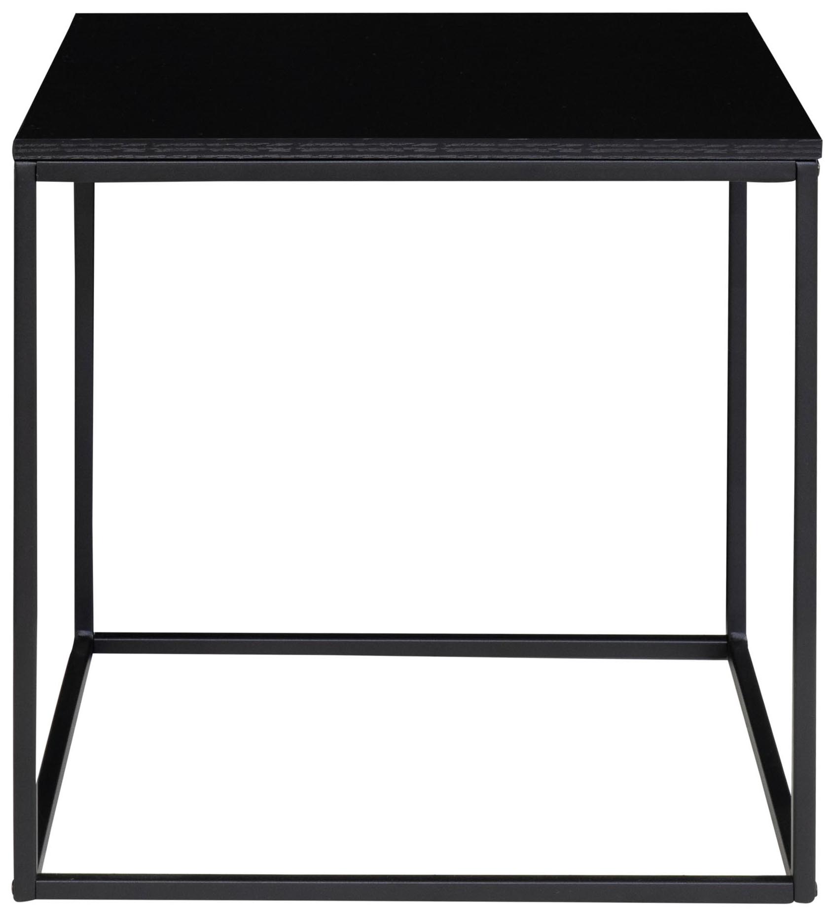 Stolik kawowy kwadratowy blat drewniany czarny podstawa metalowa 45x45 cm – grafika-1.