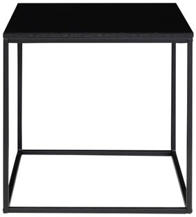 Stolik kawowy kwadratowy blat drewniany czarny podstawa metalowa 45x45 cm – grafika-1.