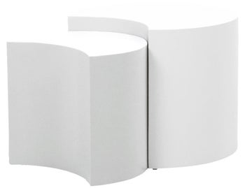 Zestaw dwóch stolików kawowych Cheese białe – obraz-1