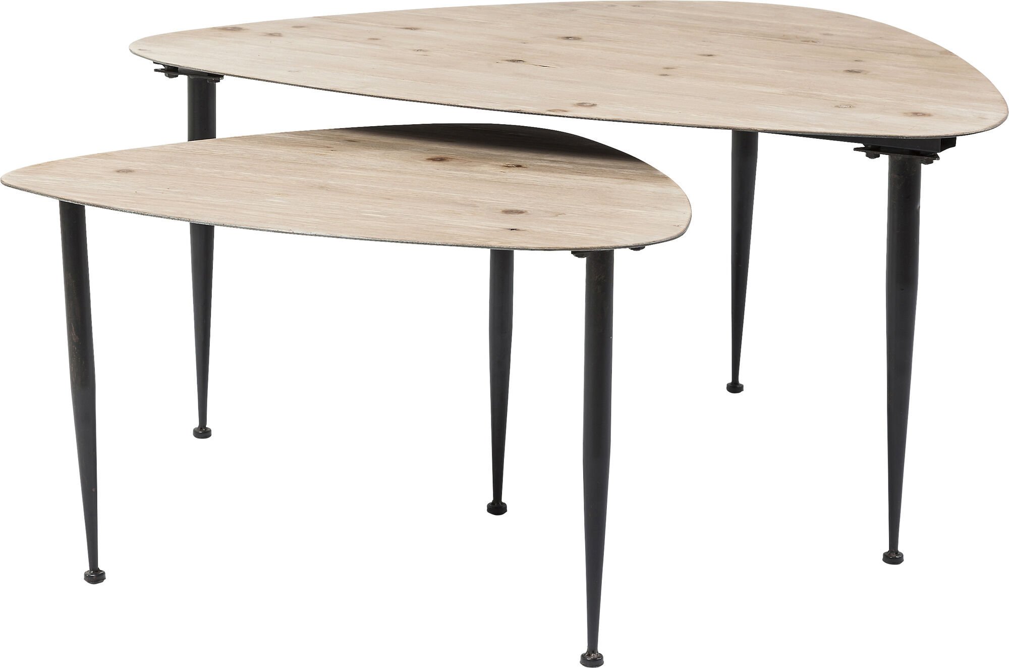 Zestaw dwóch stolików kawowych Melange naturalne – obraz-1