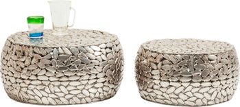 Mesa centro Pebbles Deluxe plata (2/Set) – Imagen-1.