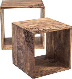 Zestaw dwóch stolików kawowych Rodeo drewniane – grafika-1.