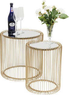 Mesa auxiliar Wire latón (2/Set) – Imagen-1.