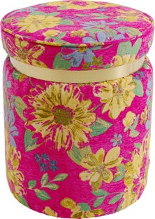 Pufa Flower Fever Różowy Ø39cm – obraz-1