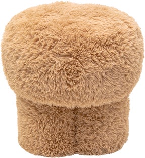 Pufa Softy beżowa Ø49cm – obraz-1