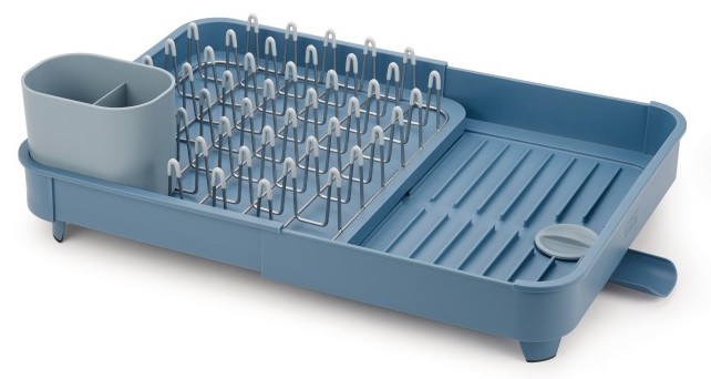 Suszarka do naczyń rozsuwana niebieska 37x32 cm  – obraz-1