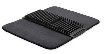 Suszarka do naczyń plastikowa z matą z mikrofibry czarna 61x46 cm – obraz-1