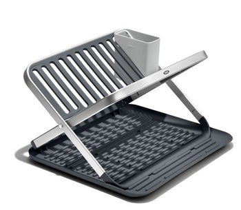 Suszarka do naczyń szara ze stali i aluminium 41,6x37 cm – grafika-1.