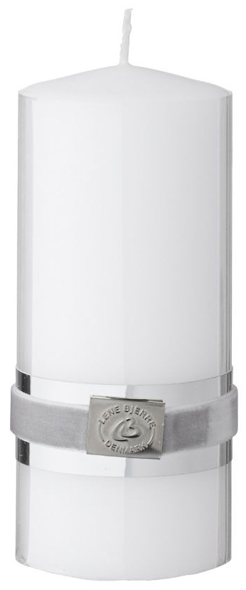 Świeca Basic Ø6x14 cm biała – obraz-1