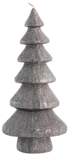 Świeca Nordic Ø10x23 cm choinka szara – obraz-1