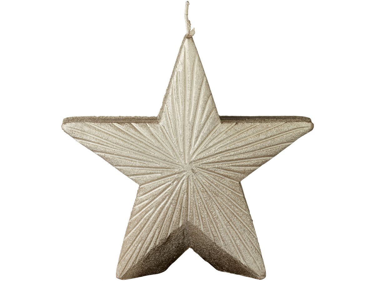 Świeca Nordic Star 12x11 cm złota – obraz-1
