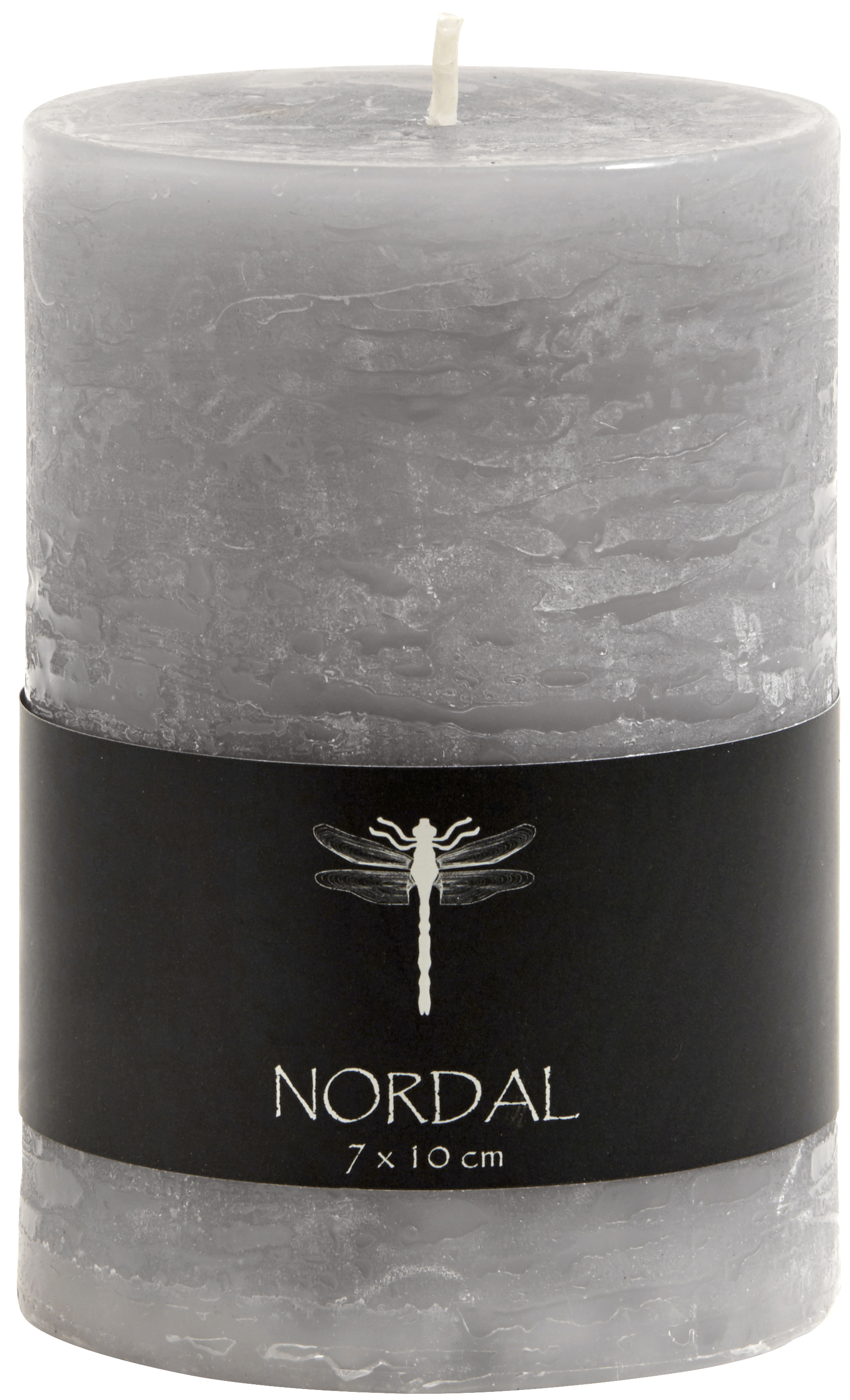 Świeca szara dekoracyjna Ø7x10 cm – obraz-1