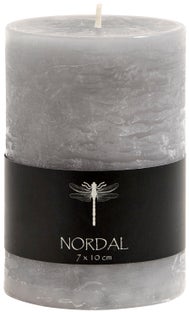 Świeca szara dekoracyjna Ø7x10 cm – obraz-1