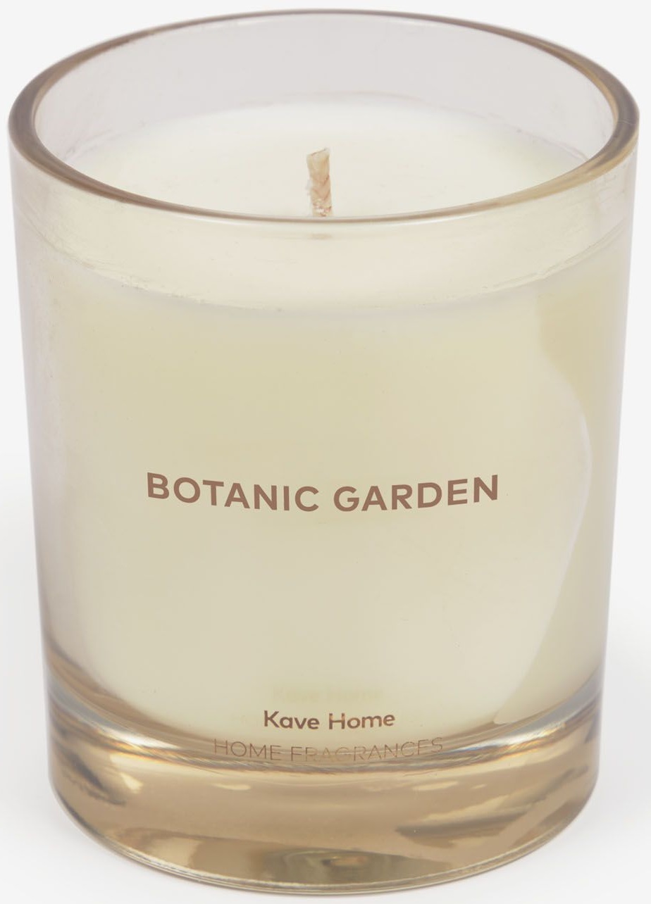 Świeca zapachowa beżowa szklana 180g – obraz-1