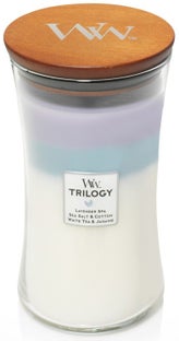 Świeca zapachowa duża Woodwick Trilogy Calming Retreat – obraz-1
