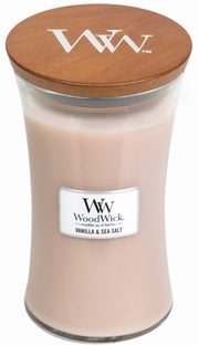 Świeca zapachowa duża Woodwick Vanilla & Sea Salt – obraz-1