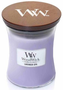Świeca zapachowa średnia Woodwick Lavender Spa – obraz-1