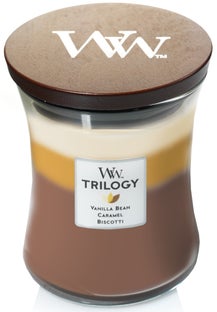 Świeca zapachowa średnia Woodwick Trilogy Cafe Sweets – obraz-1