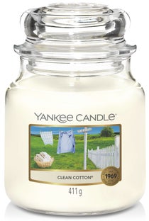Świeca zapachowa średnia Yankee Candle Clean Cotton – obraz-1